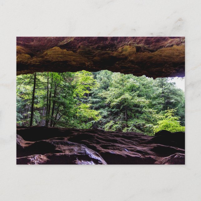 Alte Menschenhöhle, Hocking Hills Staat Park, Ohio Postkarte (Vorderseite)