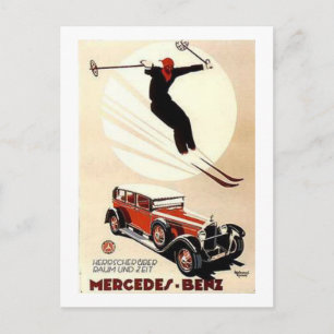 Alte Mercedes Benz Ski-Werbung Postkarte