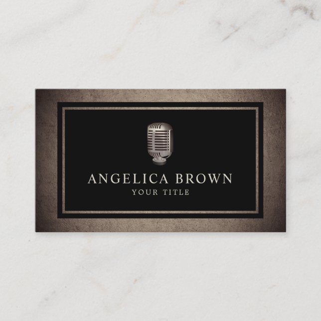 Alte Mikrofon-Visitenkarte Visitenkarte (Vorderseite)
