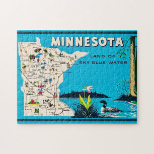 Alte Minnesota-Karte 11x14 Puzzle