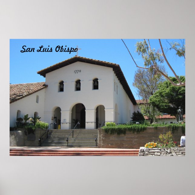 Alte Mission in San Luis Obispo, Kalifornien Poster (Vorne)