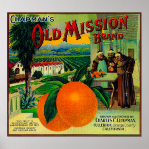 Alte Mission Orange LabelFullerton, CA Poster