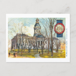 Alte Missouri-Hauptstadt mit Siegel-Ansichtskarte Postkarte