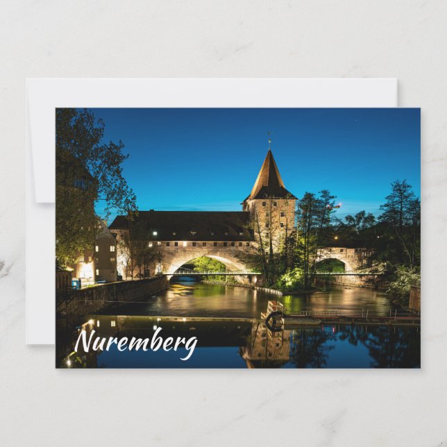 Alte mittelalterliche Brücke in Nürnberg (Vorderseite)