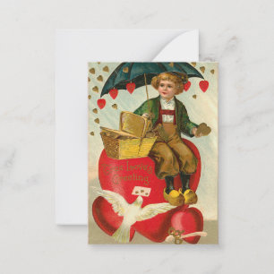 Alte Mode Valentine Liebe Notes Mitteilungskarte
