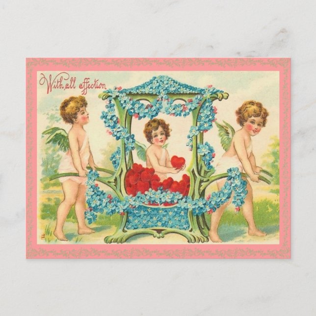 Alte Mode Valentine Postcard Feiertagspostkarte (Vorderseite)