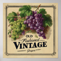 Alte Mode Vintage Trauben, Lila und schwarzer Wein