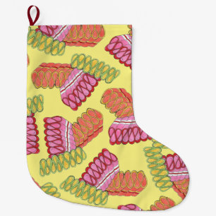 Alte Mode Weihnachts-Ribbon Süßigkeiten Urlaub Großer Weihnachtsstrumpf