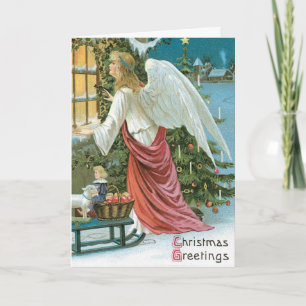 Alte Mode Weihnachtskarten Feiertagskarte