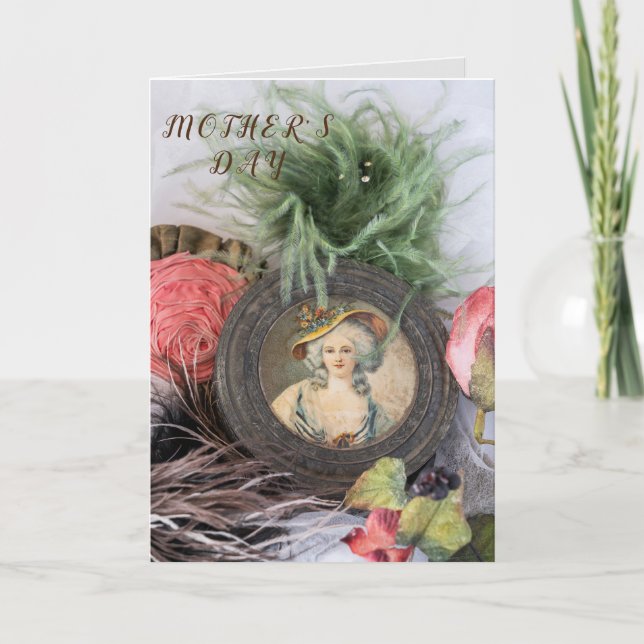 Alte modische Lady Mama Viktorianisch Muttertag Karte (Vorderseite)