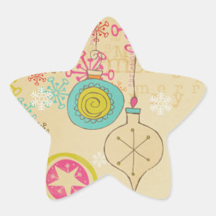 Alte modische Typografie Holiday Star Sticker