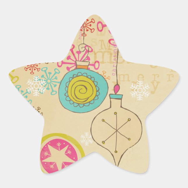 Alte modische Typografie Holiday Star Sticker (Vorderseite)