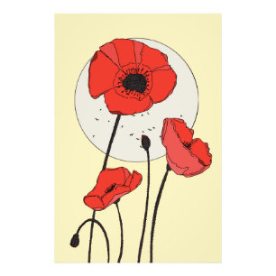 Alte Mohnblumen Fotodruck
