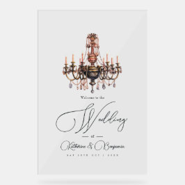 Alte Money Ästhetik Kronleuchter Hochzeit Willkomm Acrylschild