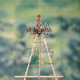 Alte Money Ästhetik Kronleuchter Hochzeit Willkomm Acrylschild