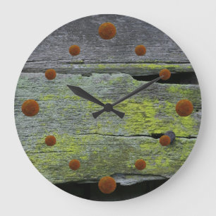 Alte Mossy-Holzmauer-Uhr Große Wanduhr