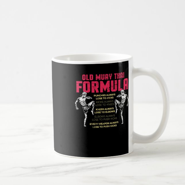 Alte Muay-Thai-Formel-Kickboxen-Thai-Boxer-Distres Kaffeetasse (Rechts)