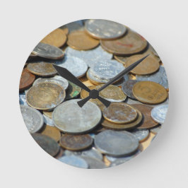 Alte Münzen1299 ALTE MÜNZEN KUPER SILVER METAL BRO Runde Wanduhr