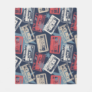 Alte Musik-Kassetten Nahtloser Vintage-Stil Fleecedecke