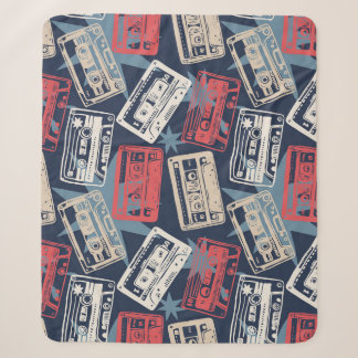 Alte Musik-Kassetten Nahtloser Vintage-Stil Sherpadecke