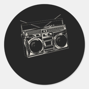 Alte Musik Radio Vintage Hip Hop Bass Runder Aufkleber