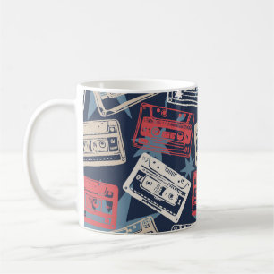 Alte Musikkassetten Vintag nahtlos Kaffeetasse