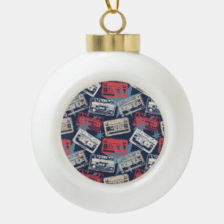 Alte Musikkassetten Vintag nahtlos Keramik Kugel-Ornament