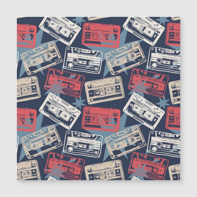 Alte Musikkassetten Vintag nahtlos Magnetkarte (Vorderseite)