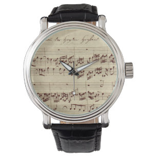 Alte Musiknoten - Bach-Musikblatt Armbanduhr