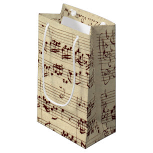 Alte Musiknoten - Bach-Musikblatt Kleine Geschenktüte