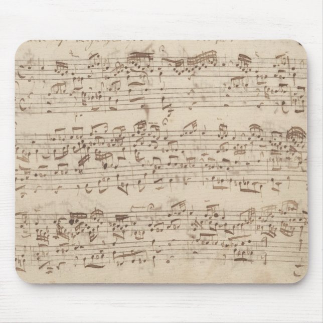 Alte Musiknoten - Bach-Musikblatt Mousepad (Vorne)