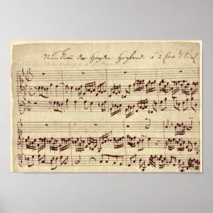 Alte Musiknoten - Bach-Musikblatt Poster