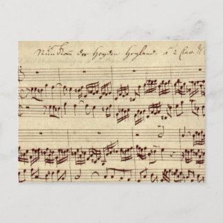 Alte Musiknoten - Bach-Musikblatt Postkarte