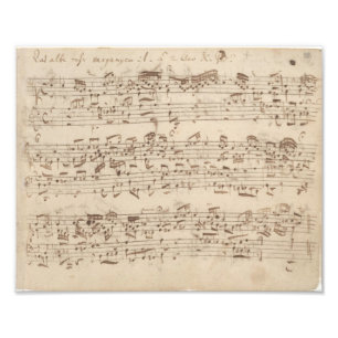 Alte Musiknoten - Bach Notenblatt Fotodruck