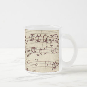 Alte Musiknoten - Bach Notenblatt Mattglastasse