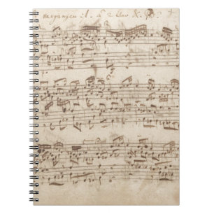 Alte Musiknoten - Bach Notenblatt Notizblock