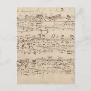 Alte Musiknoten - Bach Notenblatt Postkarte