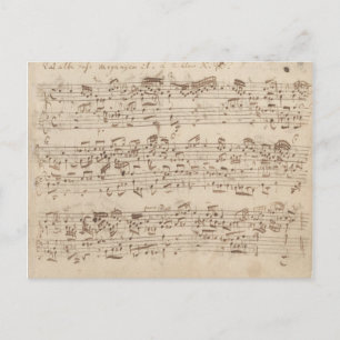 Alte Musiknoten - Bach Notenblatt Postkarte