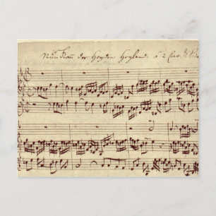 Alte Musiknoten - Bach Notenblatt Postkarte