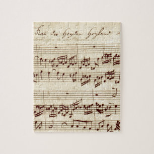 Alte Musiknoten - Bach Notenblatt Puzzle