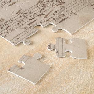 Alte Musiknoten - Bach Notenblatt Puzzle