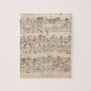 Alte Musiknoten - Bach Notenblatt Puzzle