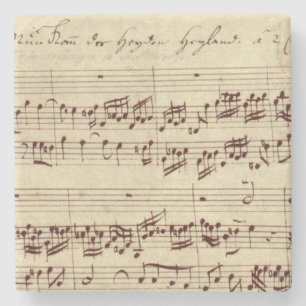 Alte Musiknoten - Bach Notenblatt Steinuntersetzer