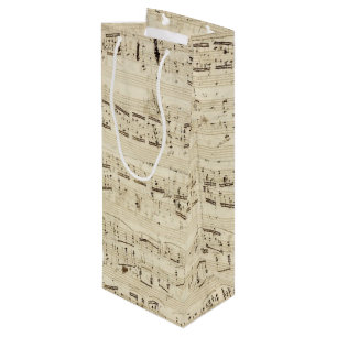 Alte Musiknoten - Chopin-Musikblatt Geschenktüte Für Weinflaschen