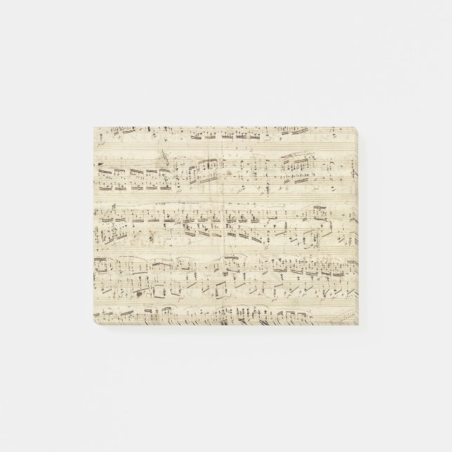 Alte Musiknoten - Chopin-Musikblatt Post-it Klebezettel (Vorderseite)