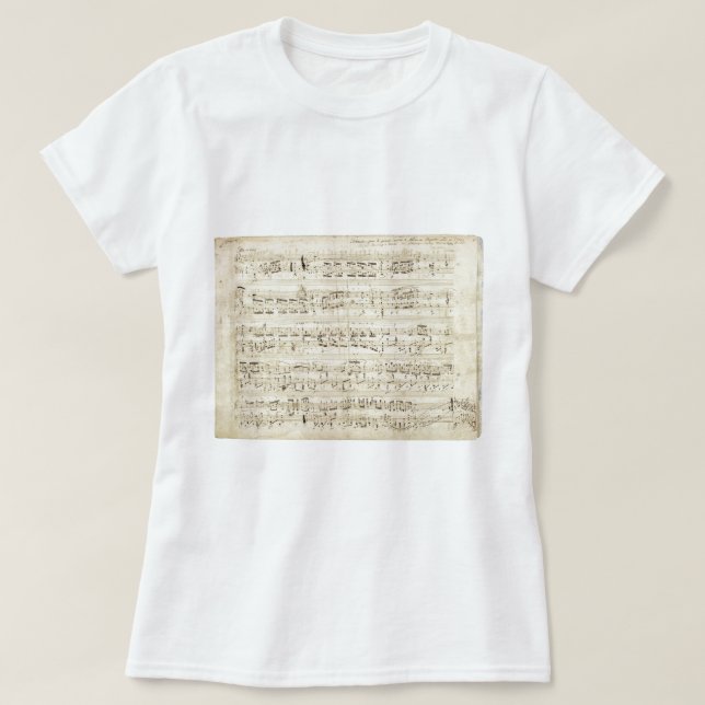 Alte Musiknoten - Chopin-Musikblatt T-Shirt (Design vorne)