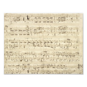 Alte Musiknoten - Chopin Notenblatt Fotodruck