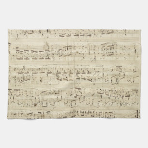 Alte Musiknoten - Chopin Notenblatt Geschirrtuch