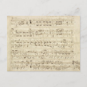 Alte Musiknoten - Chopin Notenblatt Postkarte