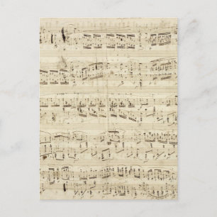 Alte Musiknoten - Chopin Notenblatt Postkarte
